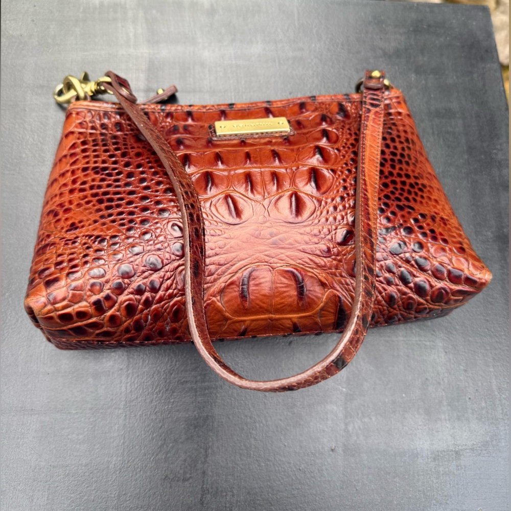 Brahmin Leather Melbourne Pecan Anytime Mini Handbag - Picture 9 of 15